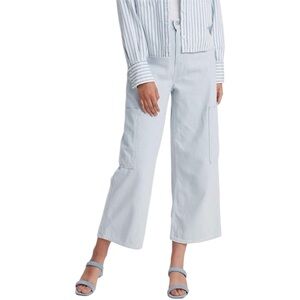 Levi’s High Waisted Wide Leg Crop Cargo Utility Pants Jeans Light Blue Size 30